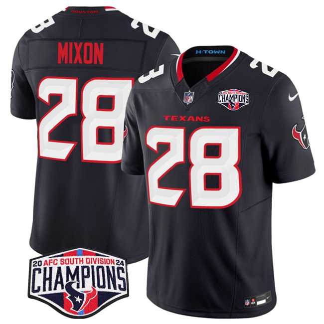 Mens Houston Texans #28 Joe Mixon Navy F.U.S.E. 2024 AFC South Division Champions Vapor Limited Stitched Jersey->houston texans->NFL Jersey